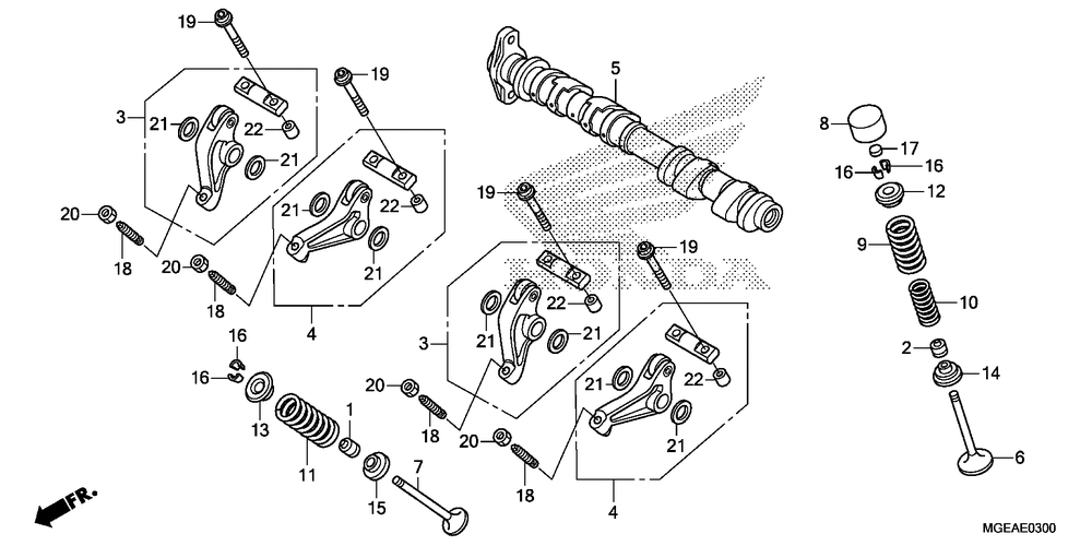 Camshaft & valve (fr.)