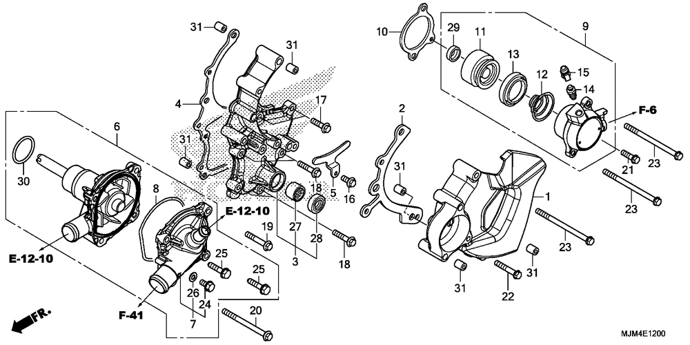 Water pump & clutch slavecylinder