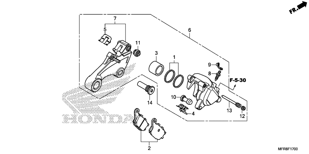 Rear brake caliper (1)