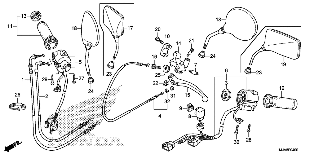 Handle lever & switch & cable