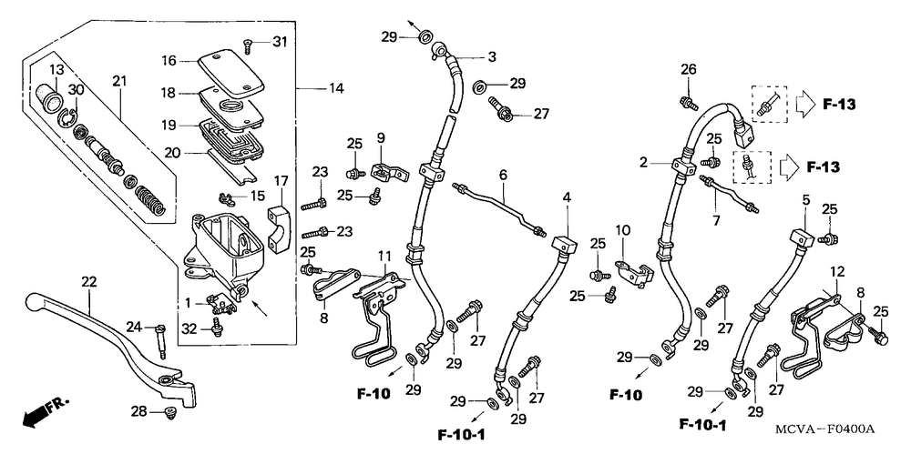 Front brake mastercylinder