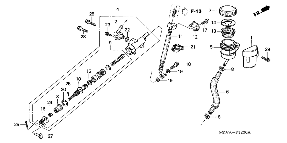 Rear brake mastercylinder