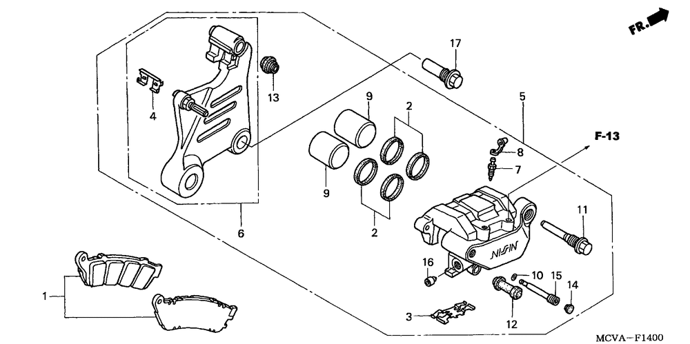 Rear brake caliper