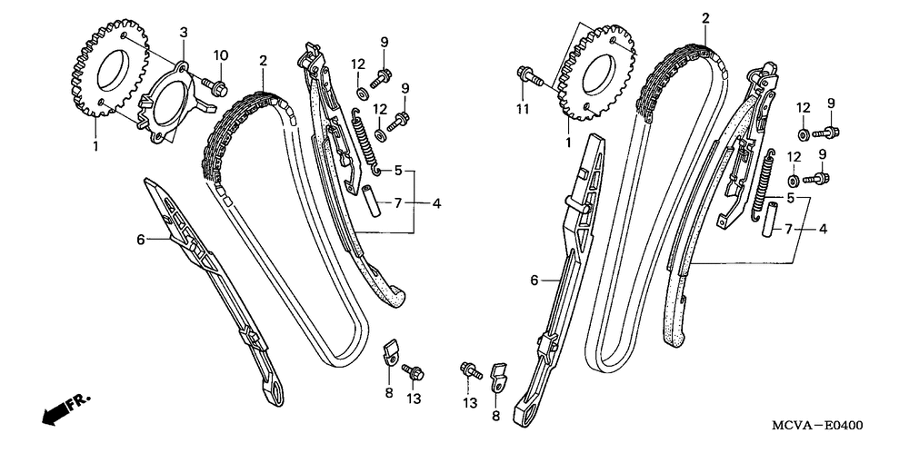 Cam chain & tensioner