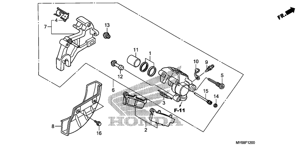 Rear brake caliper