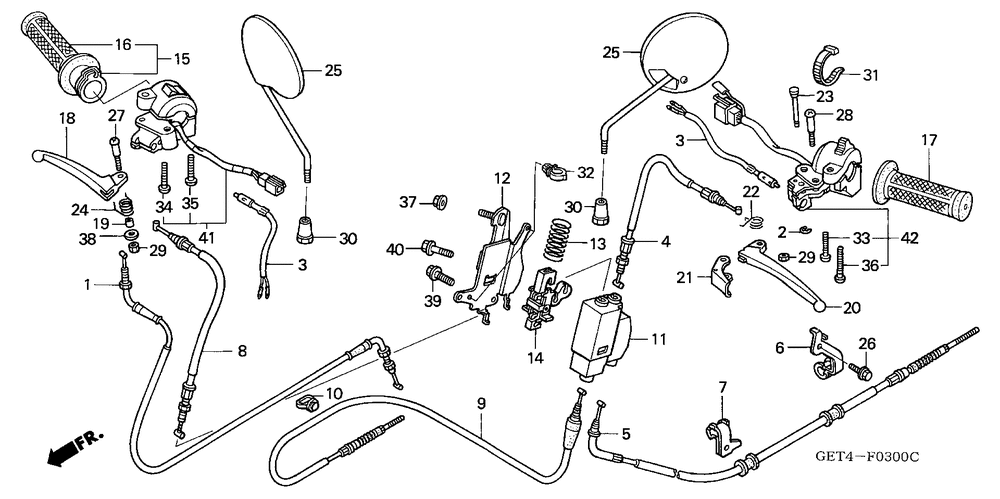 Handle lever & switch & cable