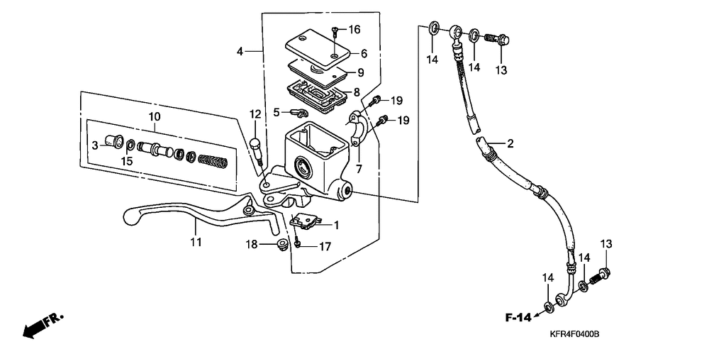 Front brake mastercylinder