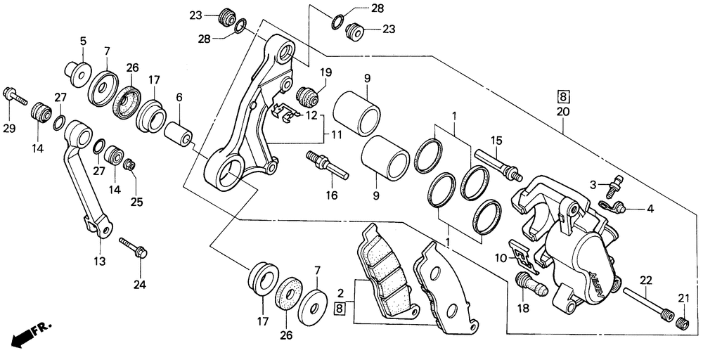 Front brake caliper 94-97