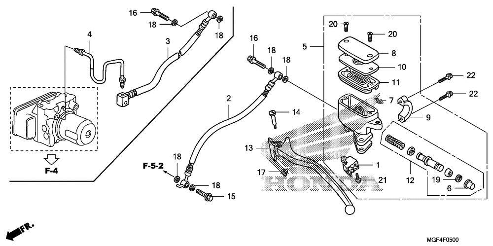 Rear brake mastercylinder