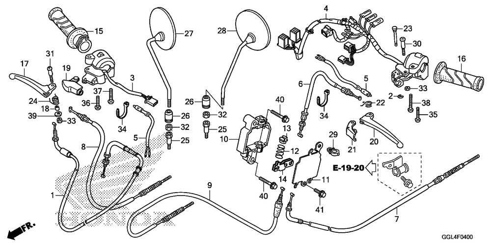 Handle lever & switch & cable