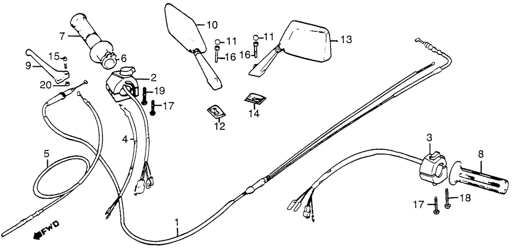 Control levers & cables& switches