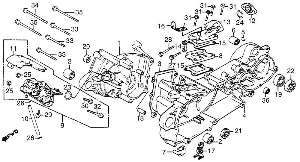 Crankcase & oil pump