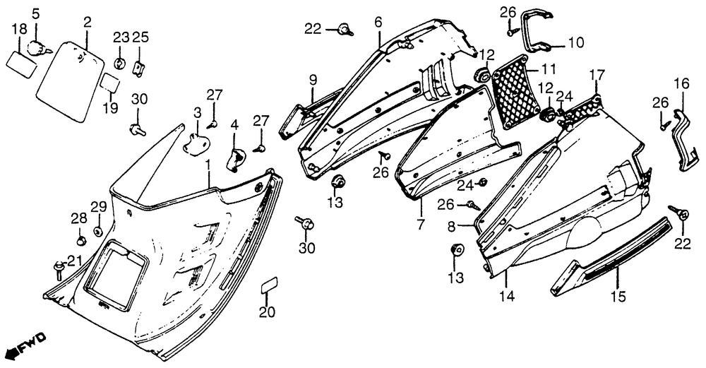 Center cover & body cover