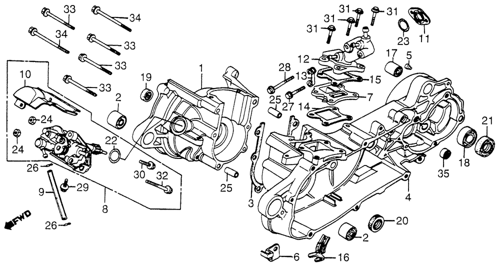 Crankcase & oil pump