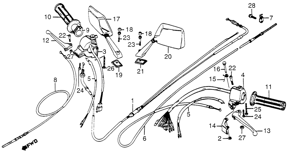 Control levers & cables& switches