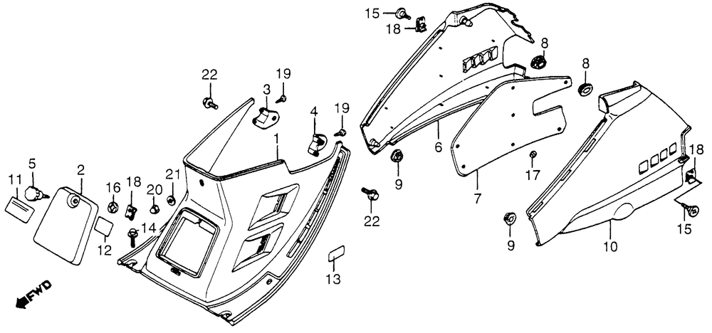 Center cover & body cover