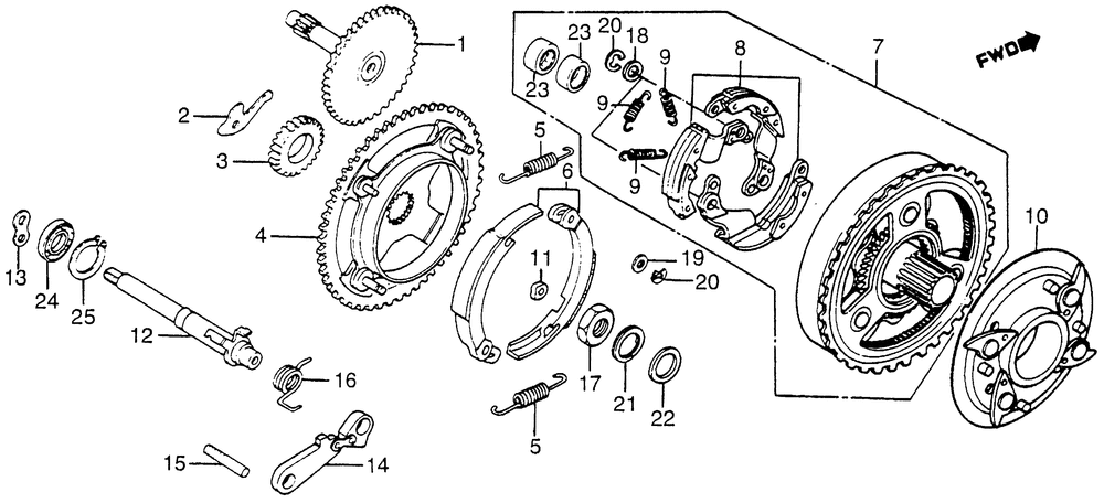 Oil pump driveshaft& clutch & parking shaft