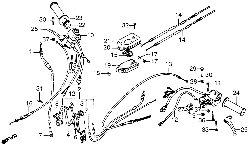 Control levers & switches& cables