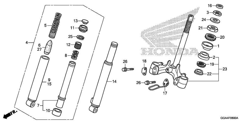 Front fork & steering stem