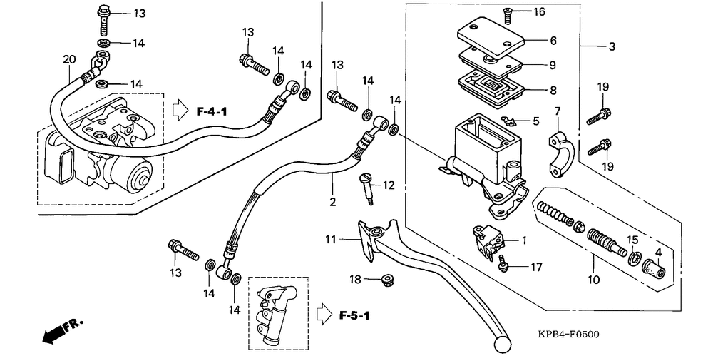 Rear brake mastercylinder