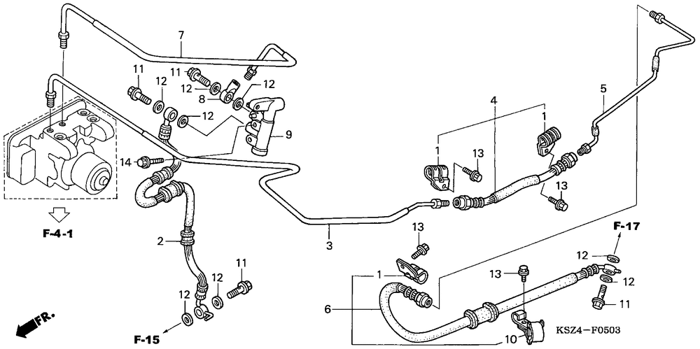 Rear brake pipe (abs)