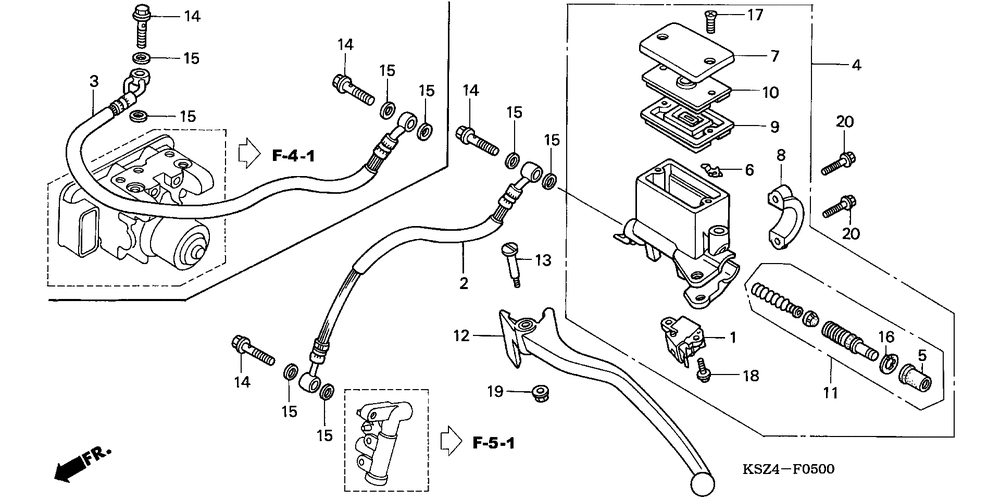 Rear brake mastercylinder