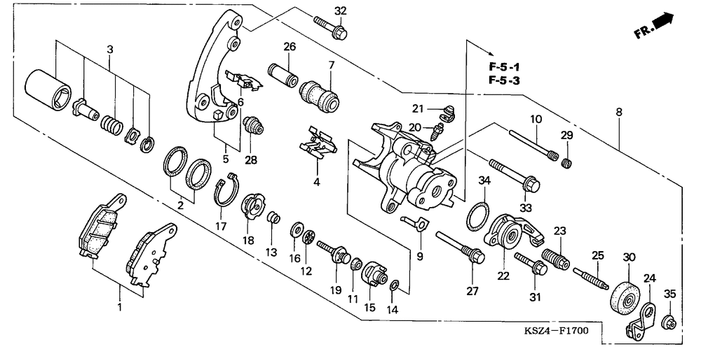 Rear brake caliper