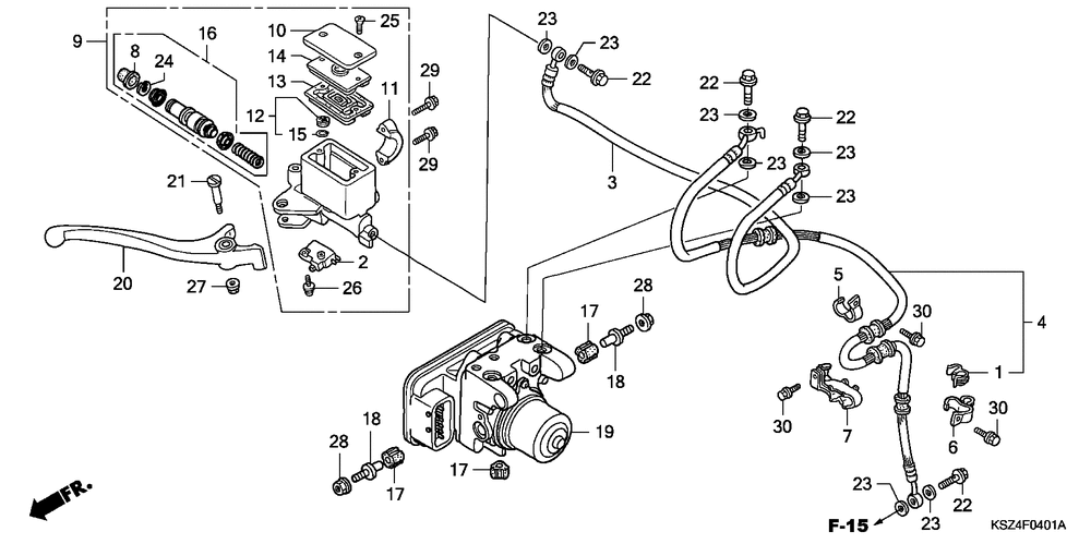 Front brake mastercylinder (abs)