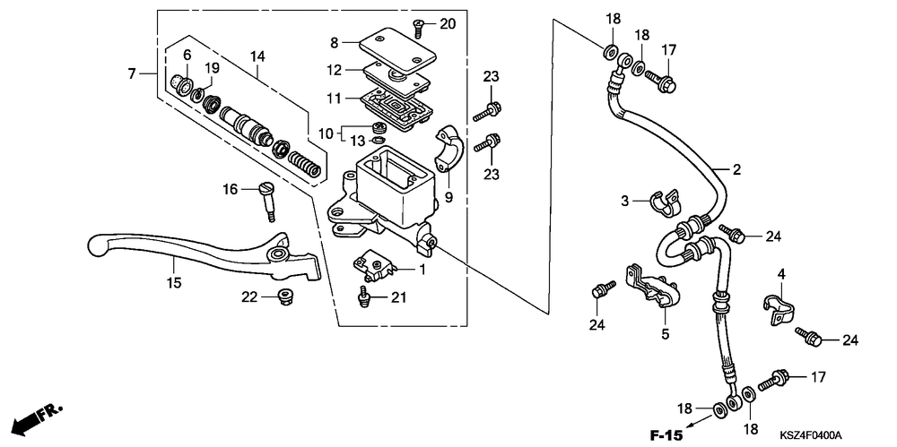 Front brake mastercylinder