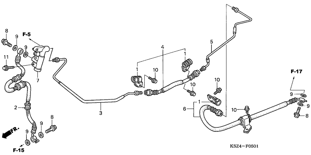 Rear brake pipe