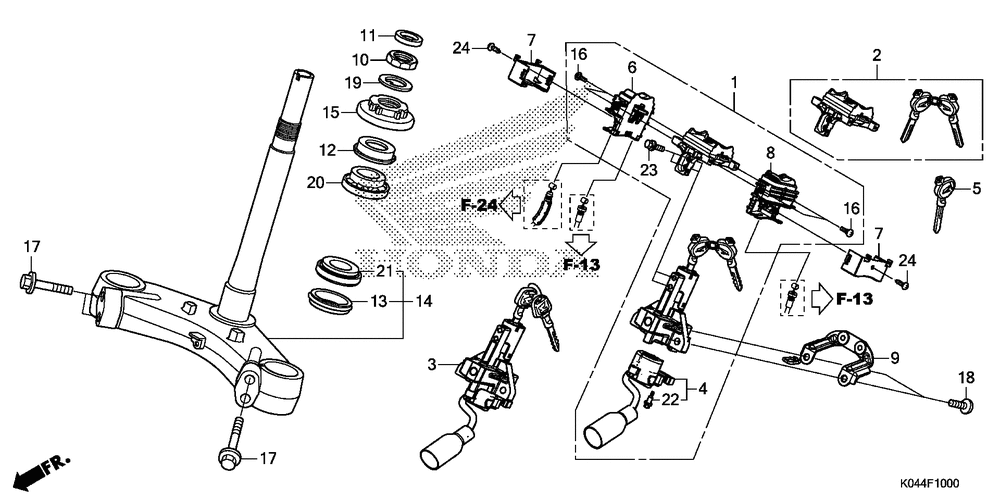 Steering stem & combination switch