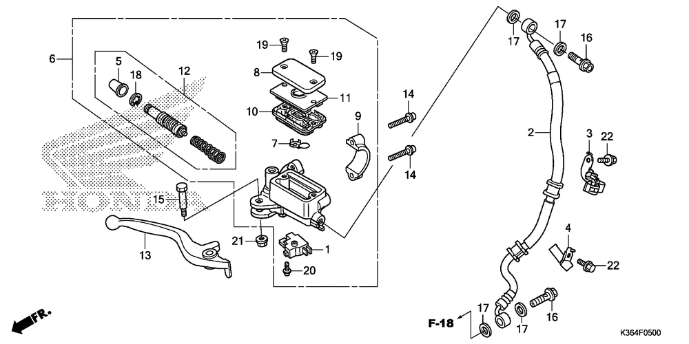 Front brake mastercylinder