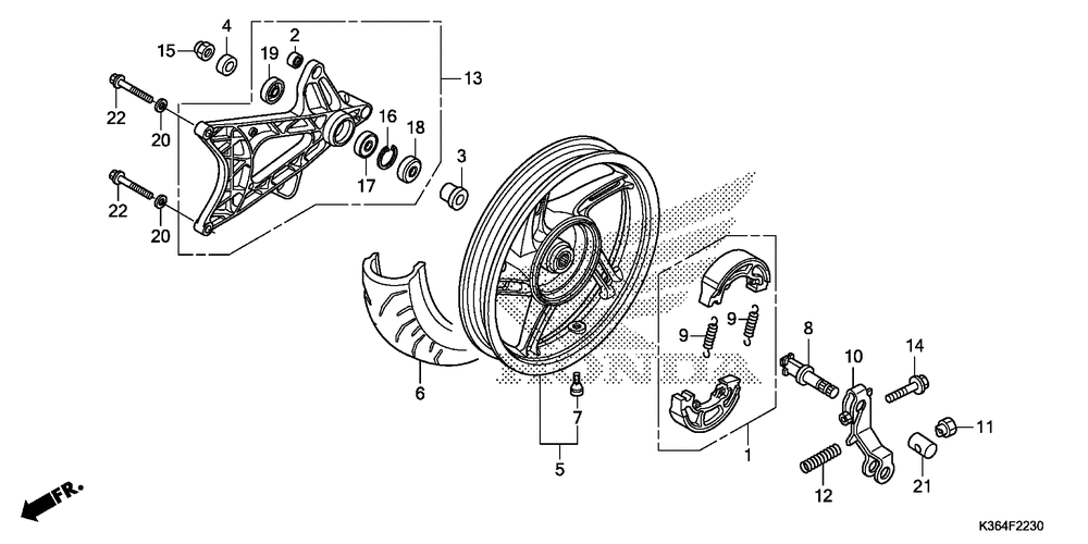 Rear wheel & swingarm