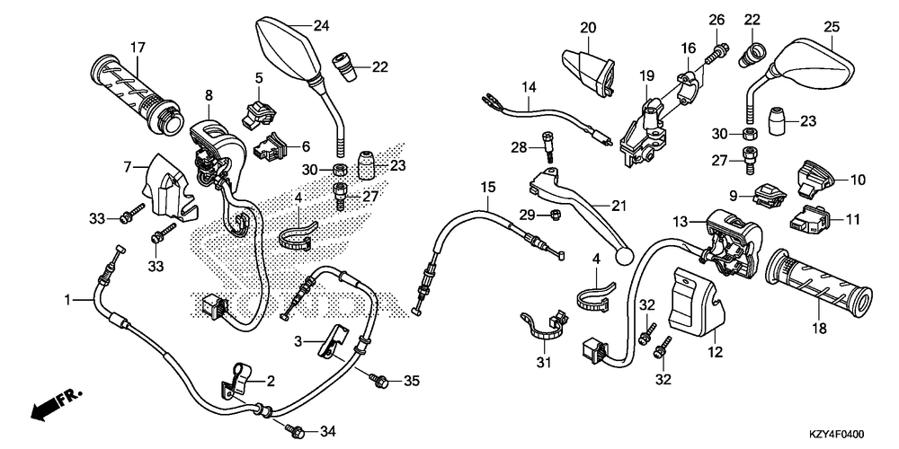 Handle lever & switch & cable