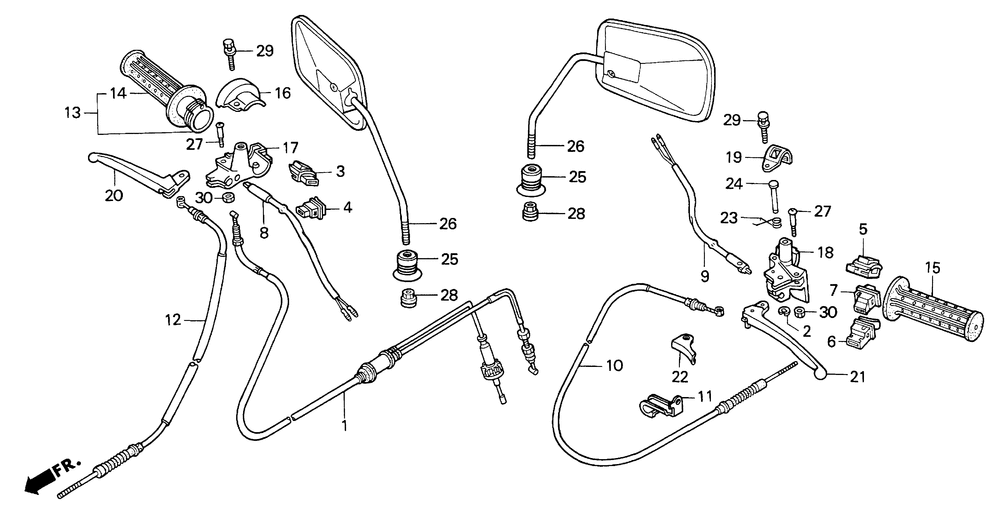 Handle switches & cables& mirrors &