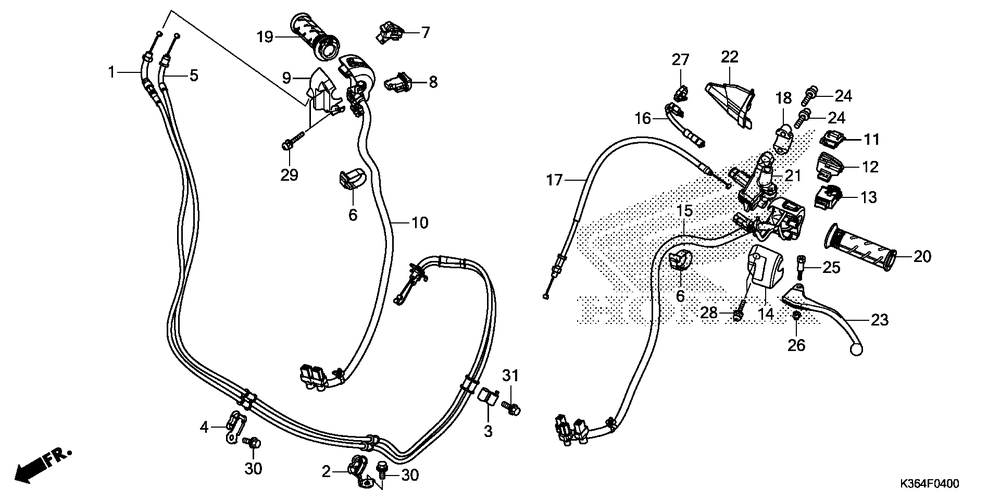 Handle lever & switch & cable