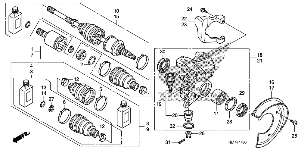 Front knuckle & driveshaft