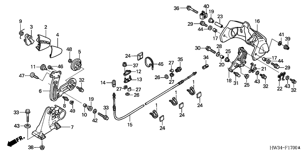 Reverse lever & reversecable