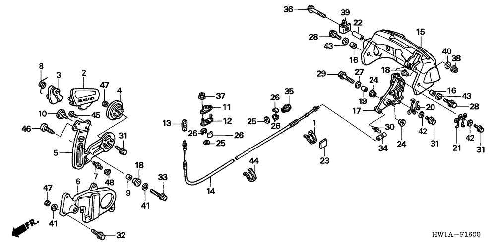 Reverse lever & reversecable