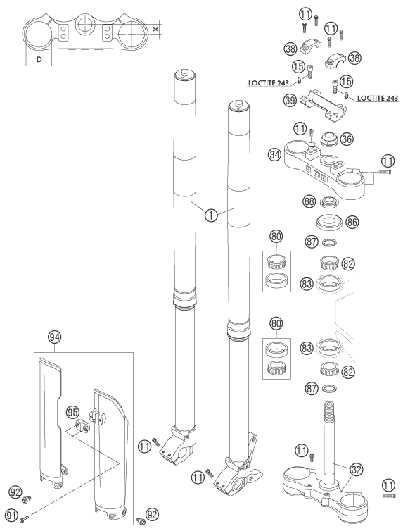 Front fork wp usd 48