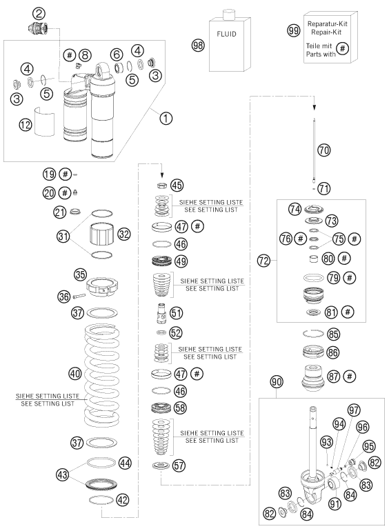 Monoshock disassembled