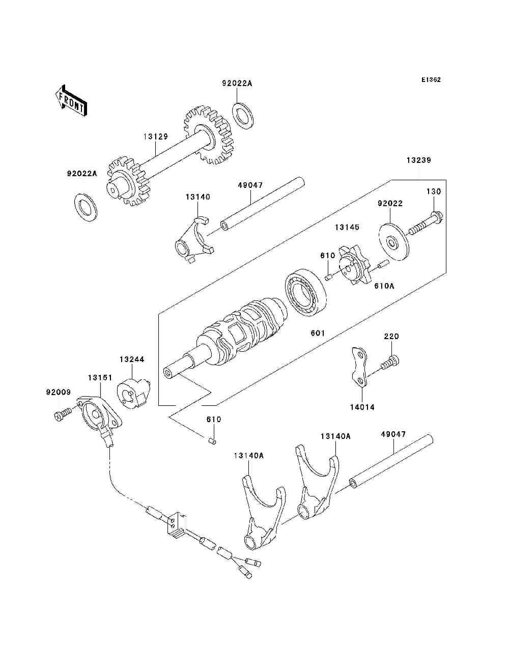 Gear change drum  shift fork(s)