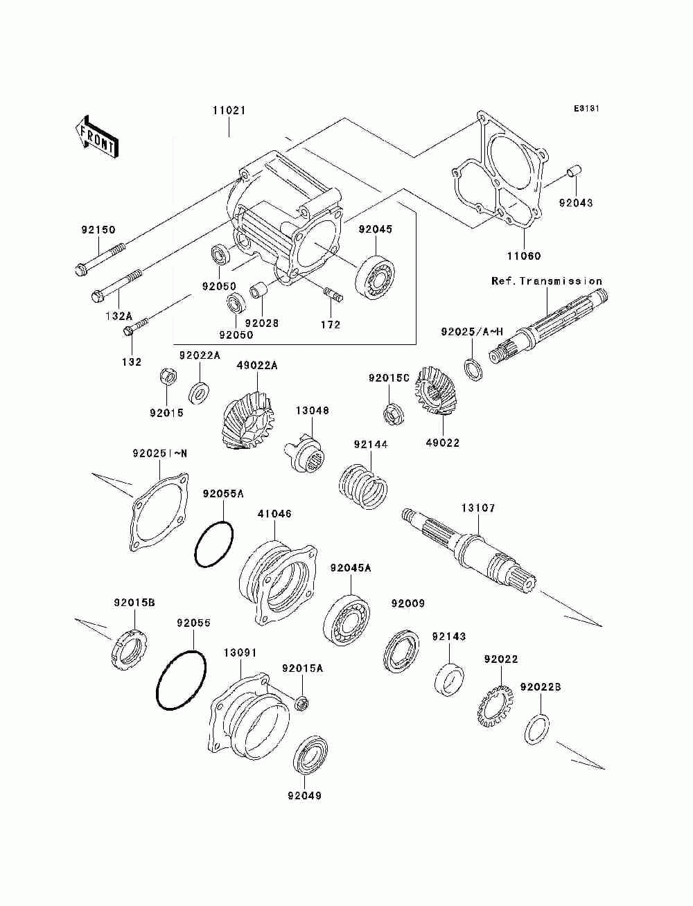 Front bevel gear