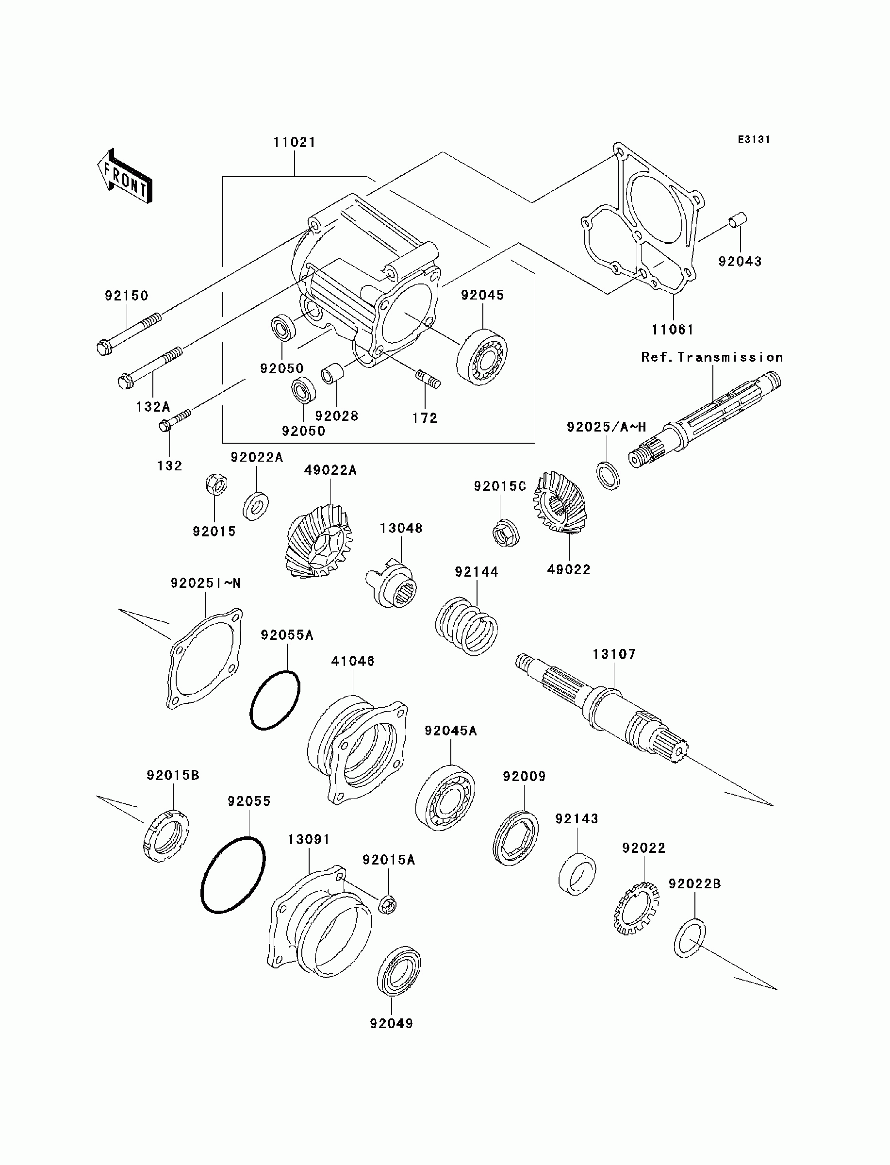 Front bevel gear