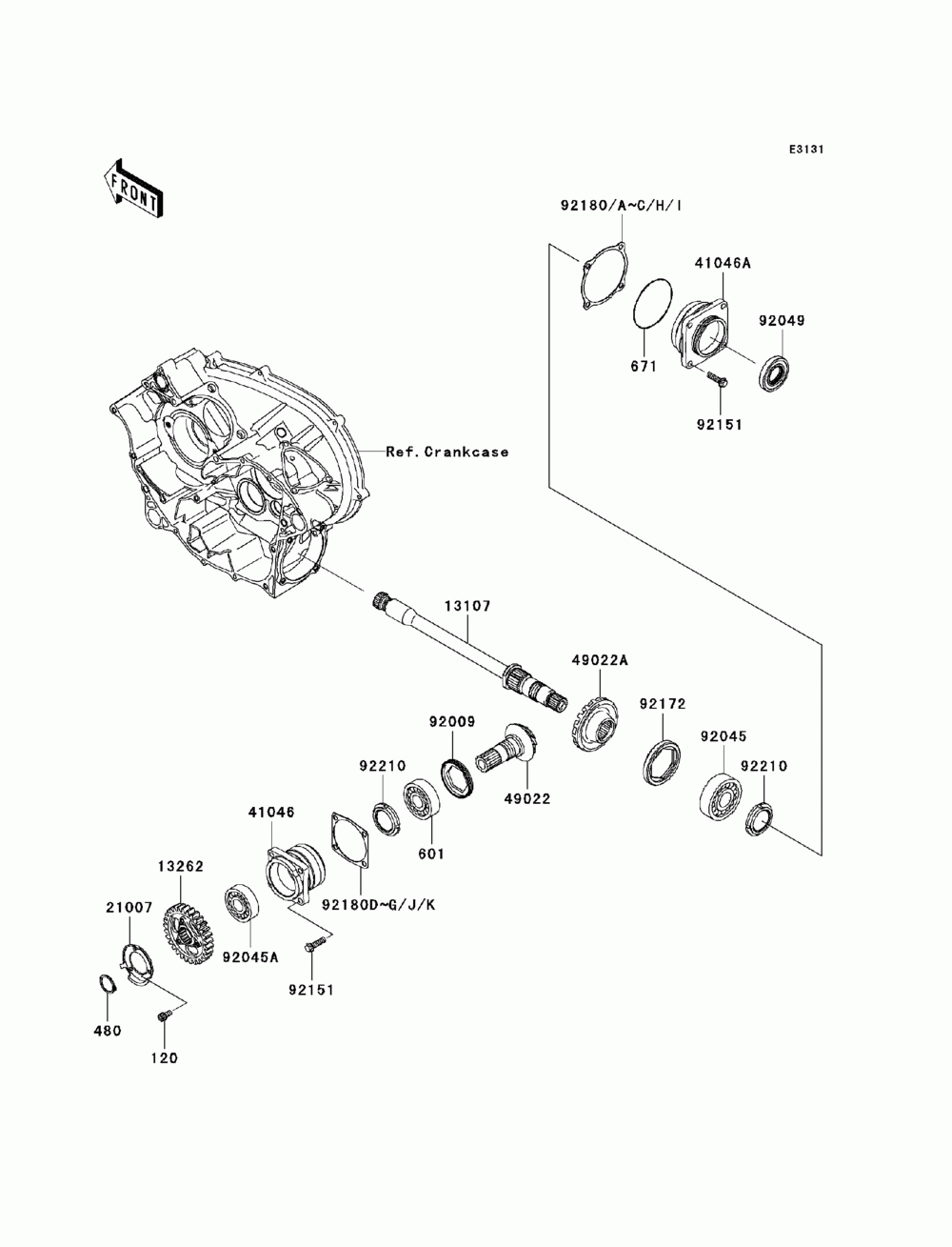 Front bevel gear