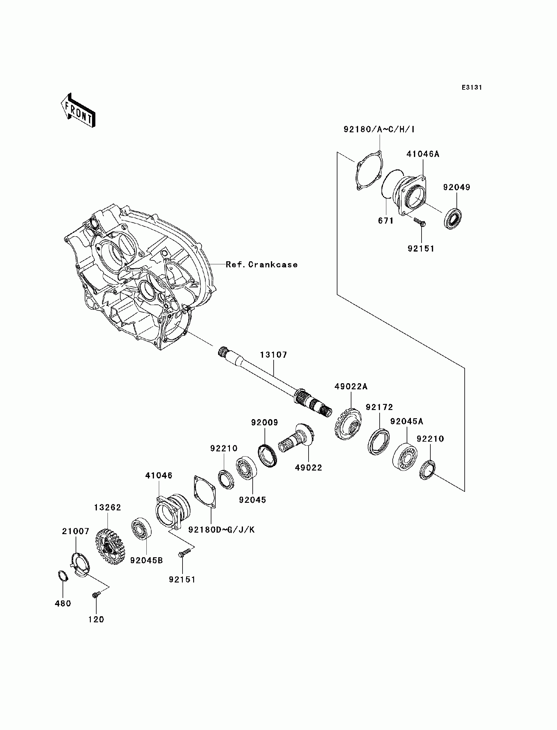 Front bevel gear