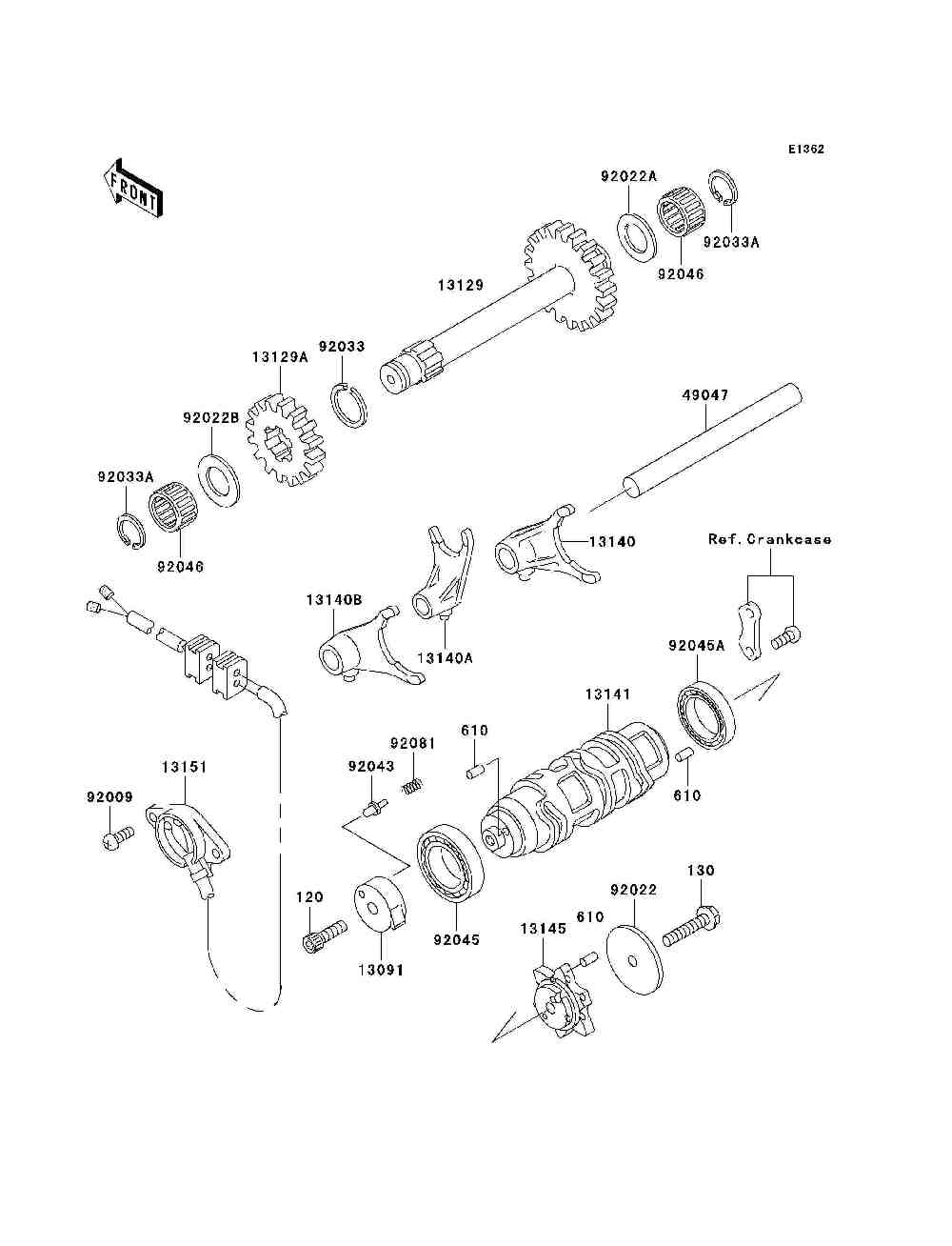 Gear change drum  shift fork(s)