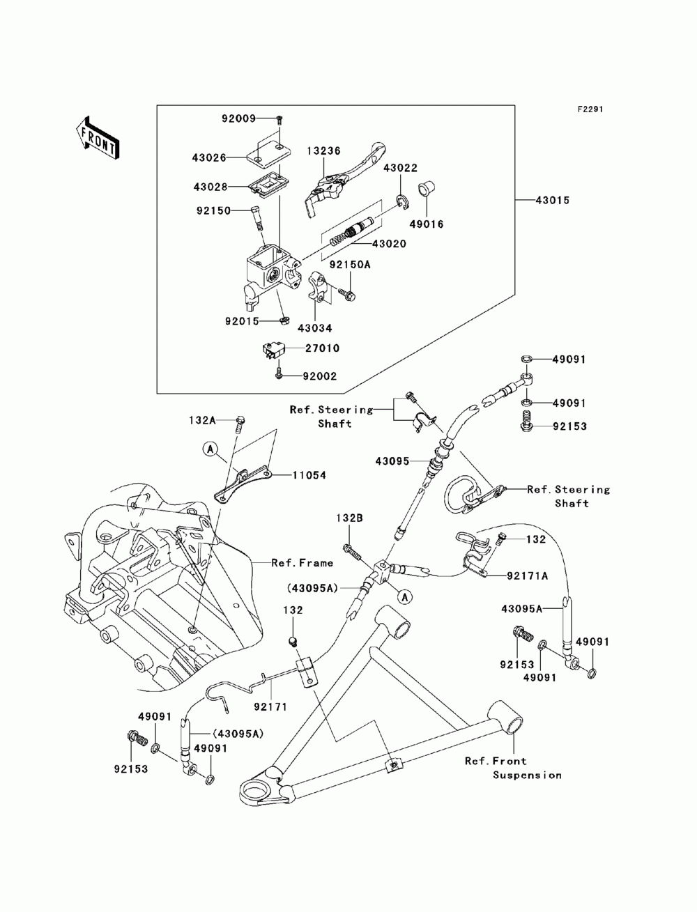 Front master cylinder