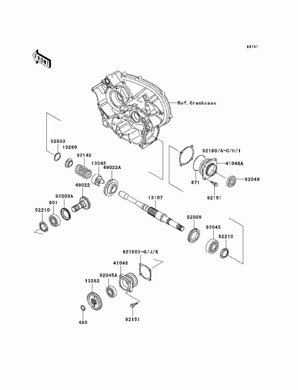 Front bevel gear