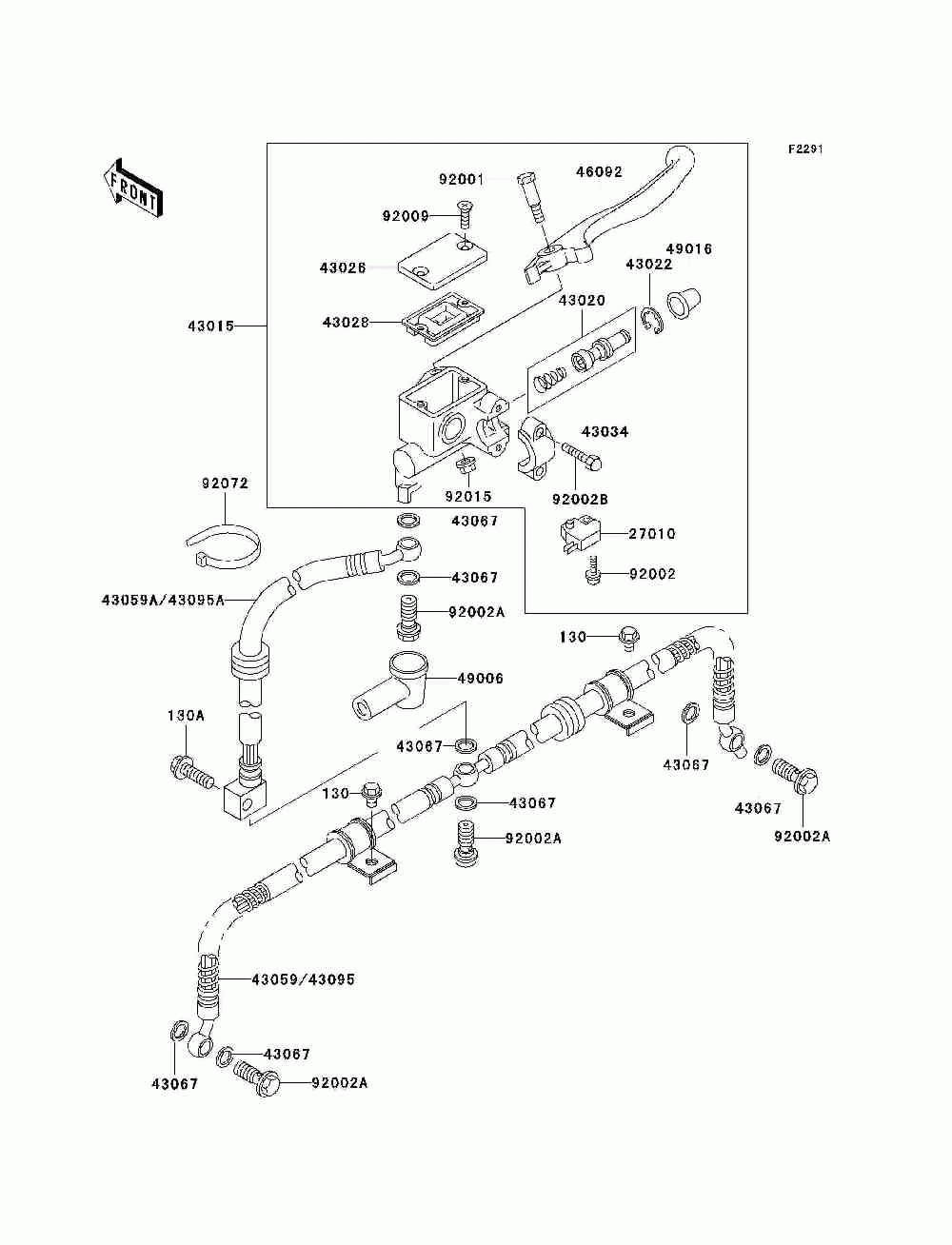 Front master cylinder